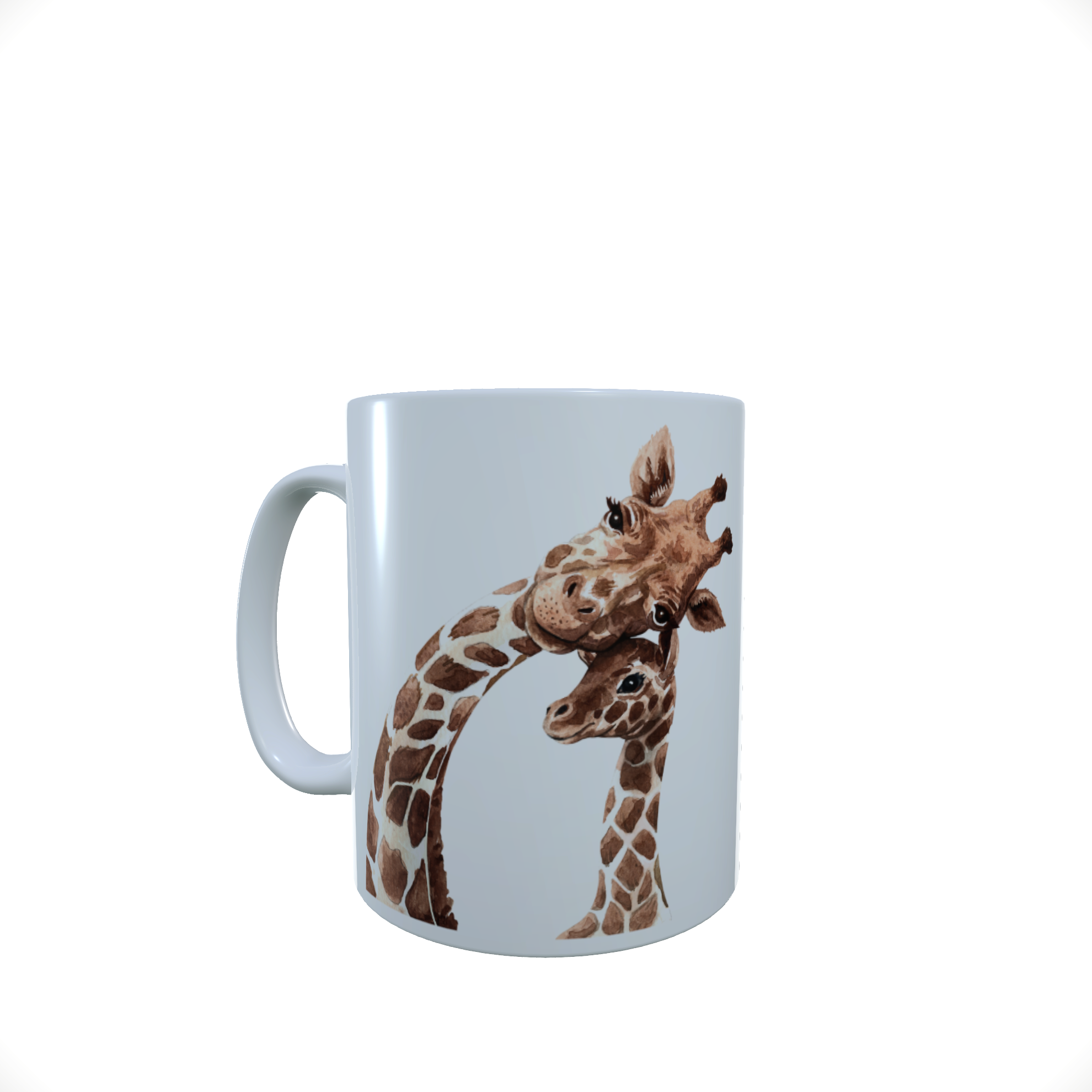 Giraffe Ceramic Mug, Baby Giraffe & Mum Mug, Giraffe Latte Mug